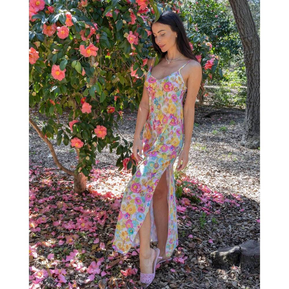 NEW CARE TUCKER lennon zipslip dress in flower garden